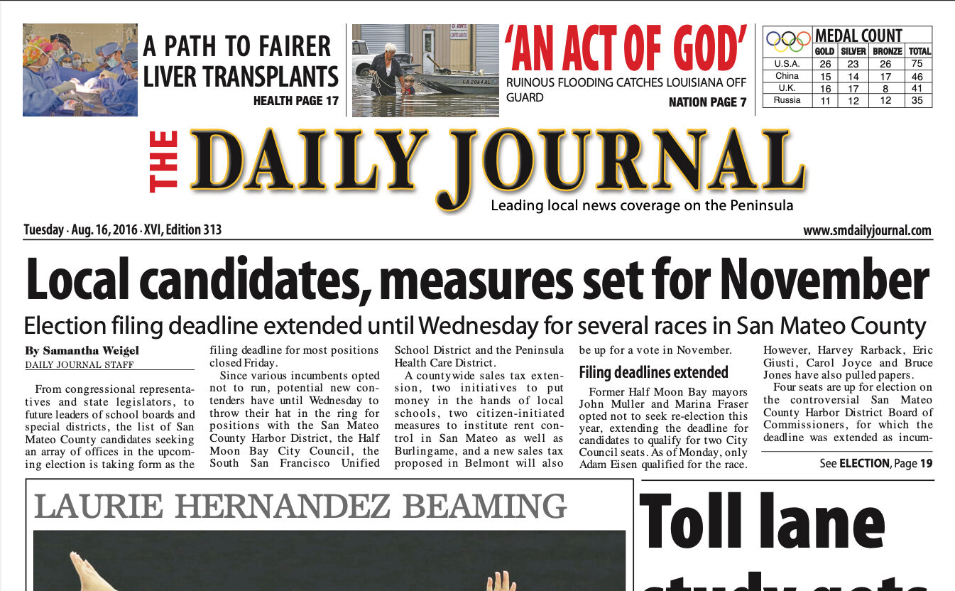 San Mateo Daily Journal: 2016